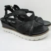 Sandalo zeppa pelle donna 221029 nero<Mjus Best