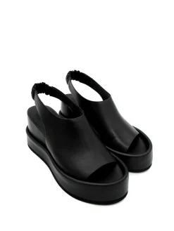 Sandalo zeppa pelle donna - L03 -<Strategia Clearance