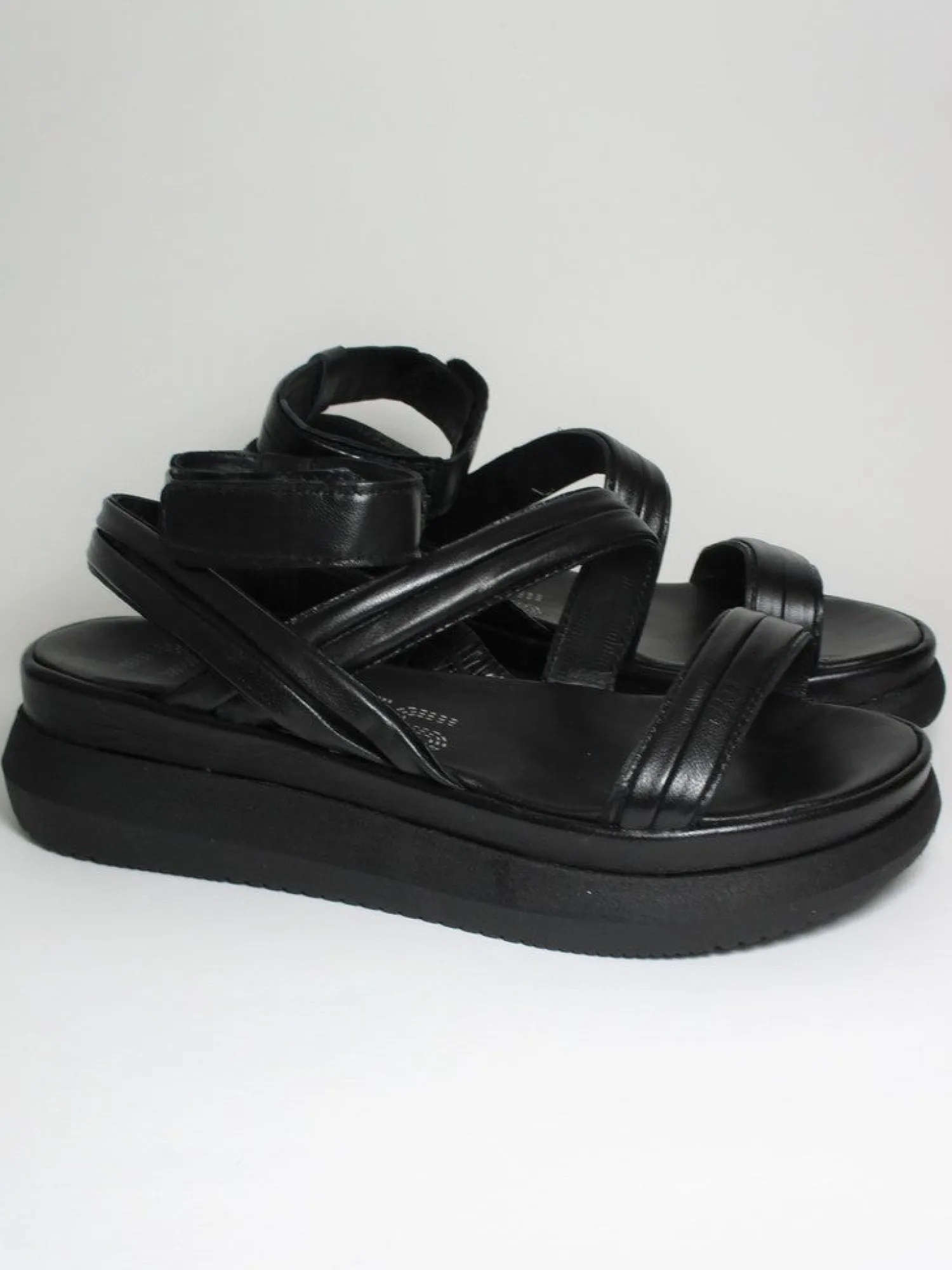 Sandalo zeppa pelle donna M38010 nero<Mjus Best