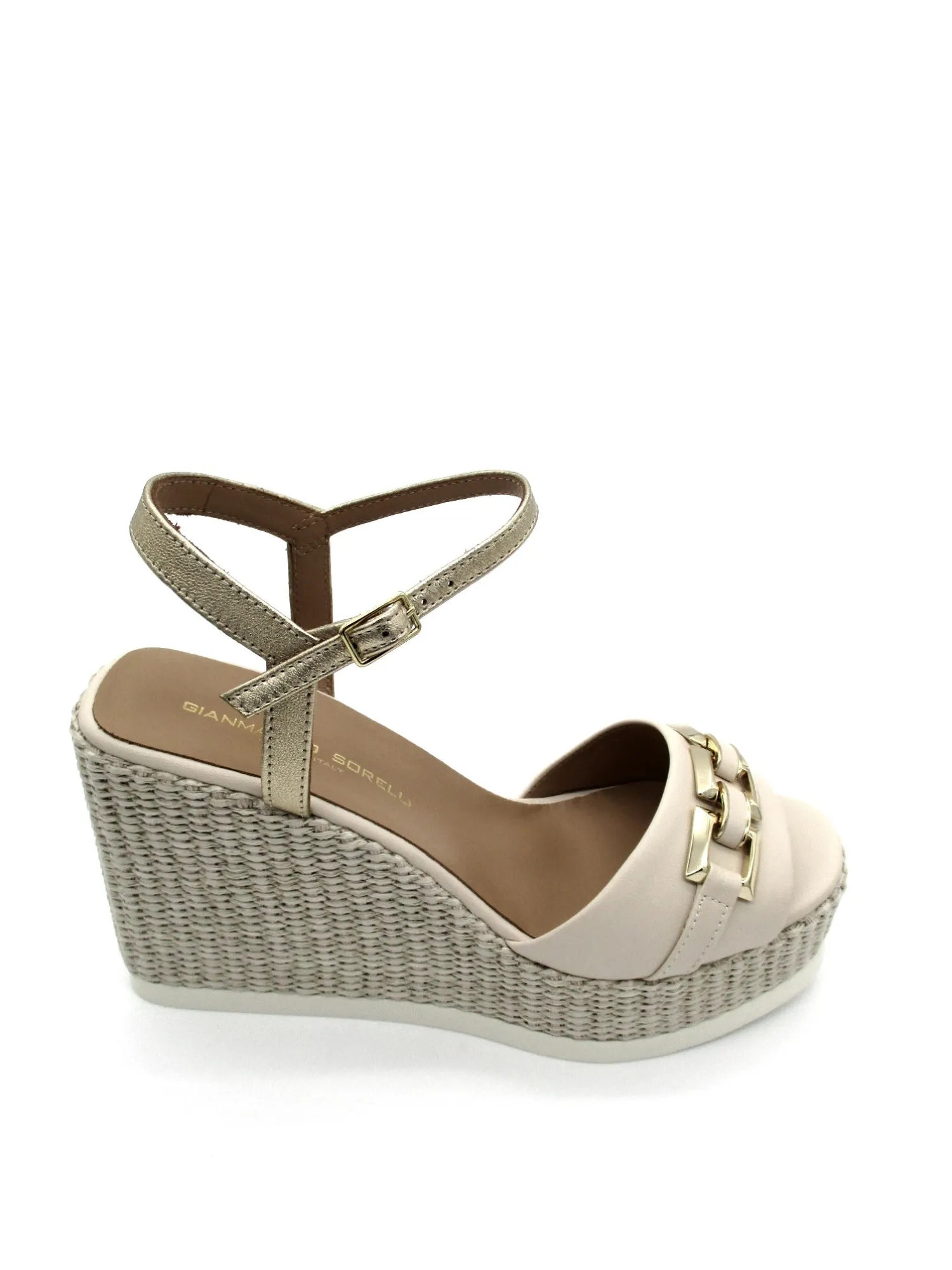 Sandalo zeppa pelle donna Softy kiss- 2165 -<Gianmarco Sorelli Clearance