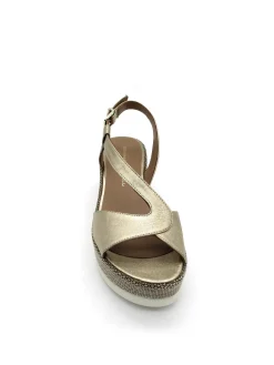 Sandalo zeppa pelle donna Laminato Wash - 2158 -<Gianmarco Sorelli Outlet