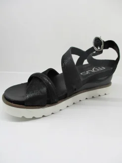 Sandalo zeppa pelle donna 221029 nero<Mjus Best