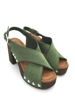 Sandalo zoccolo camoscio donna Valery bosco - 8513 -<Valery Calzature Sale