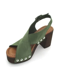 Sandalo zoccolo camoscio donna Valery bosco - 8513 -<Valery Calzature Sale