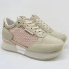 Sneaker in pelle donna ROSE cipria<Apepazza Online