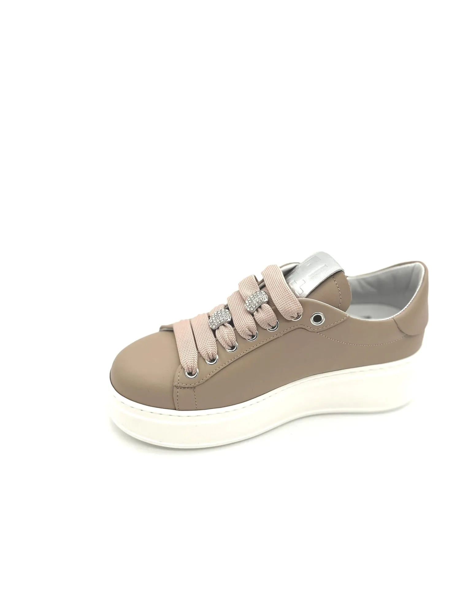 Sneaker pelle donna Combi Farfalla nudo - PIA 130B -<Gio+ Clearance