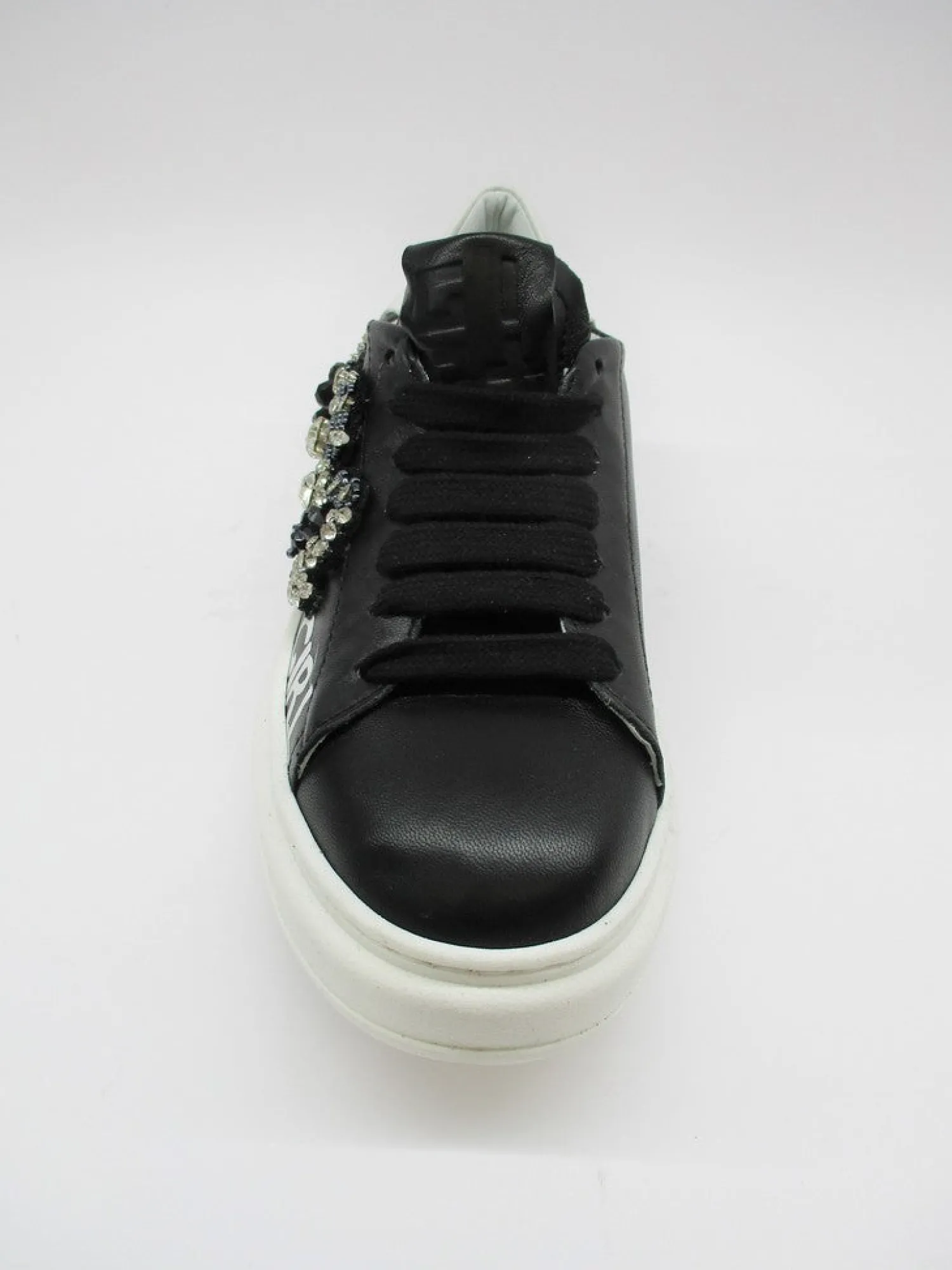 Sneaker pelle donna G411B nera<Gio+ Hot