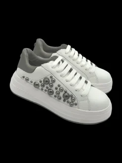 Sneakers donna pelle borchie White - Lucrezia -<Apepazza Fashion