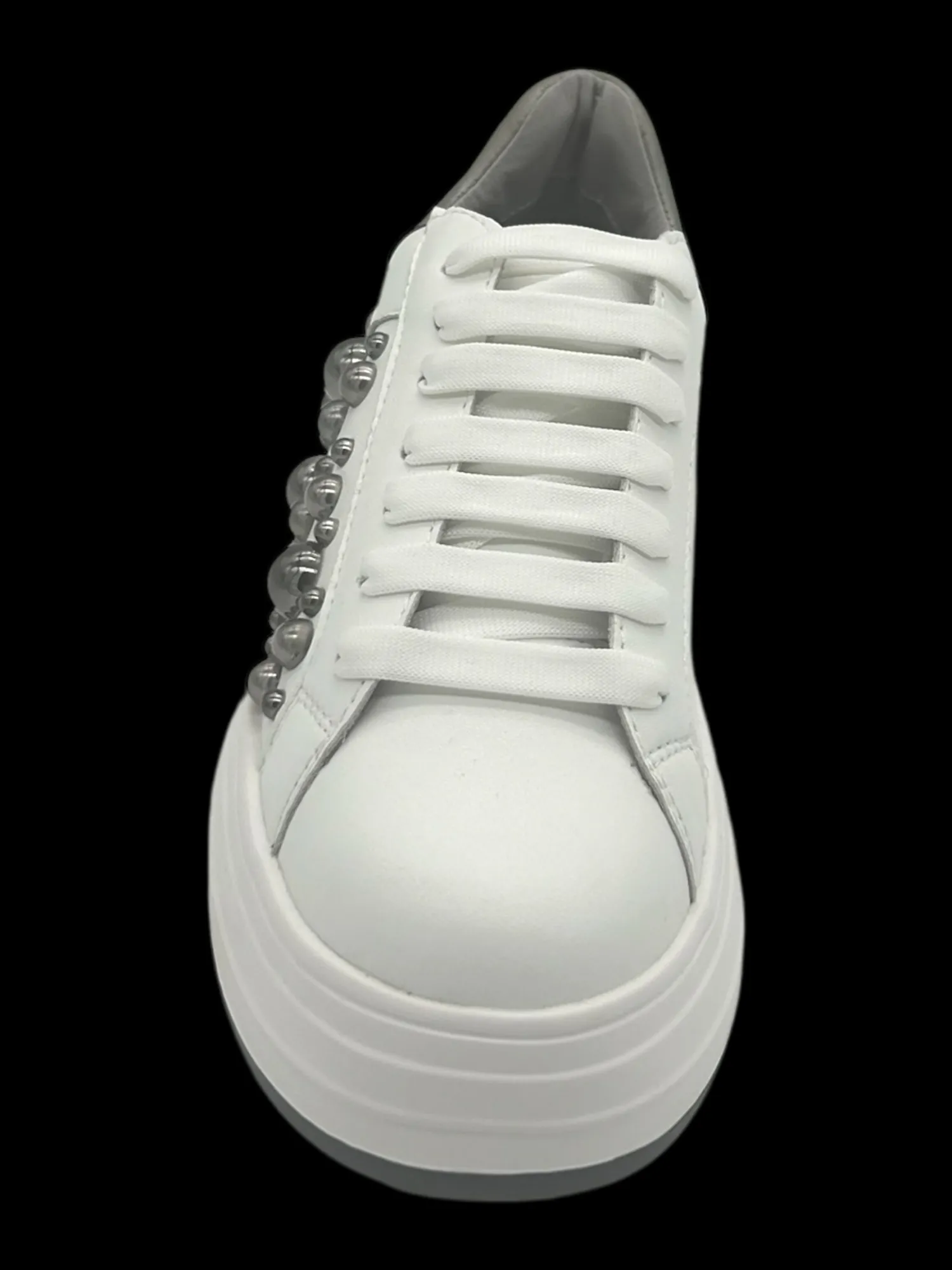 Sneakers donna pelle borchie White - Lucrezia -<Apepazza Fashion
