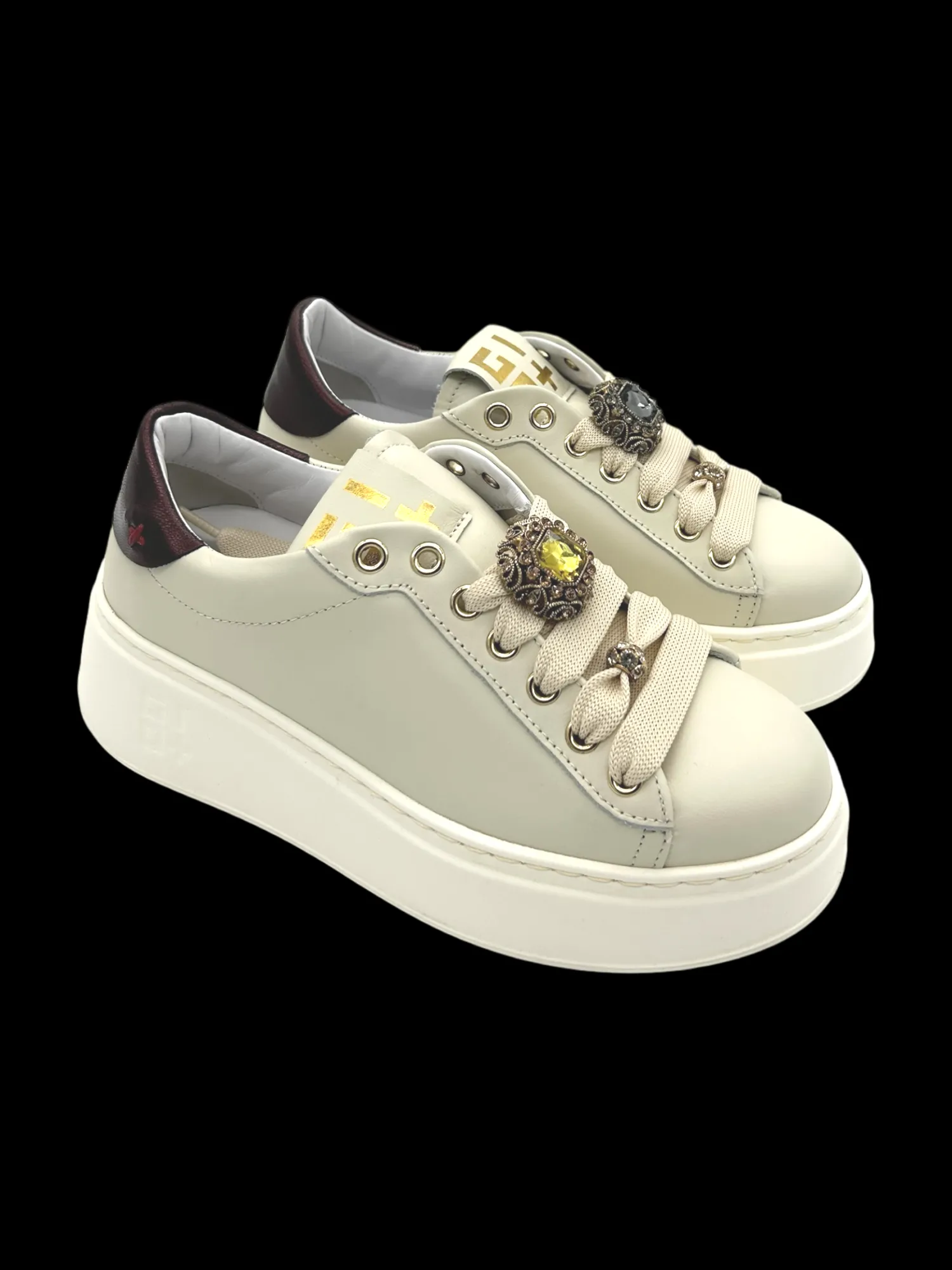 Sneakers pelle donna Combi Moro - PIA 250A -<Gio+ Clearance