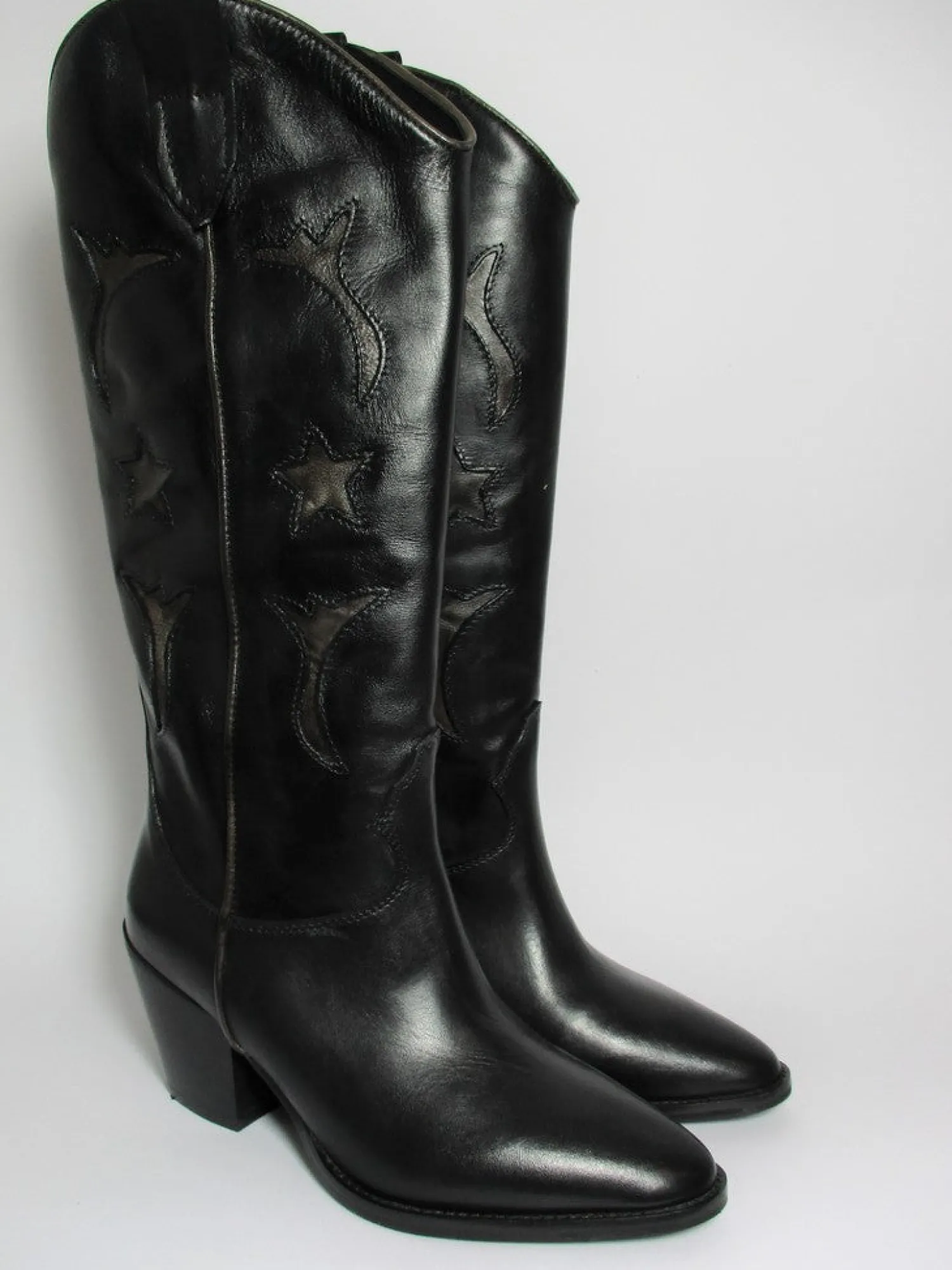 Stivale texano pelle donna 5471 nero<Niche Best