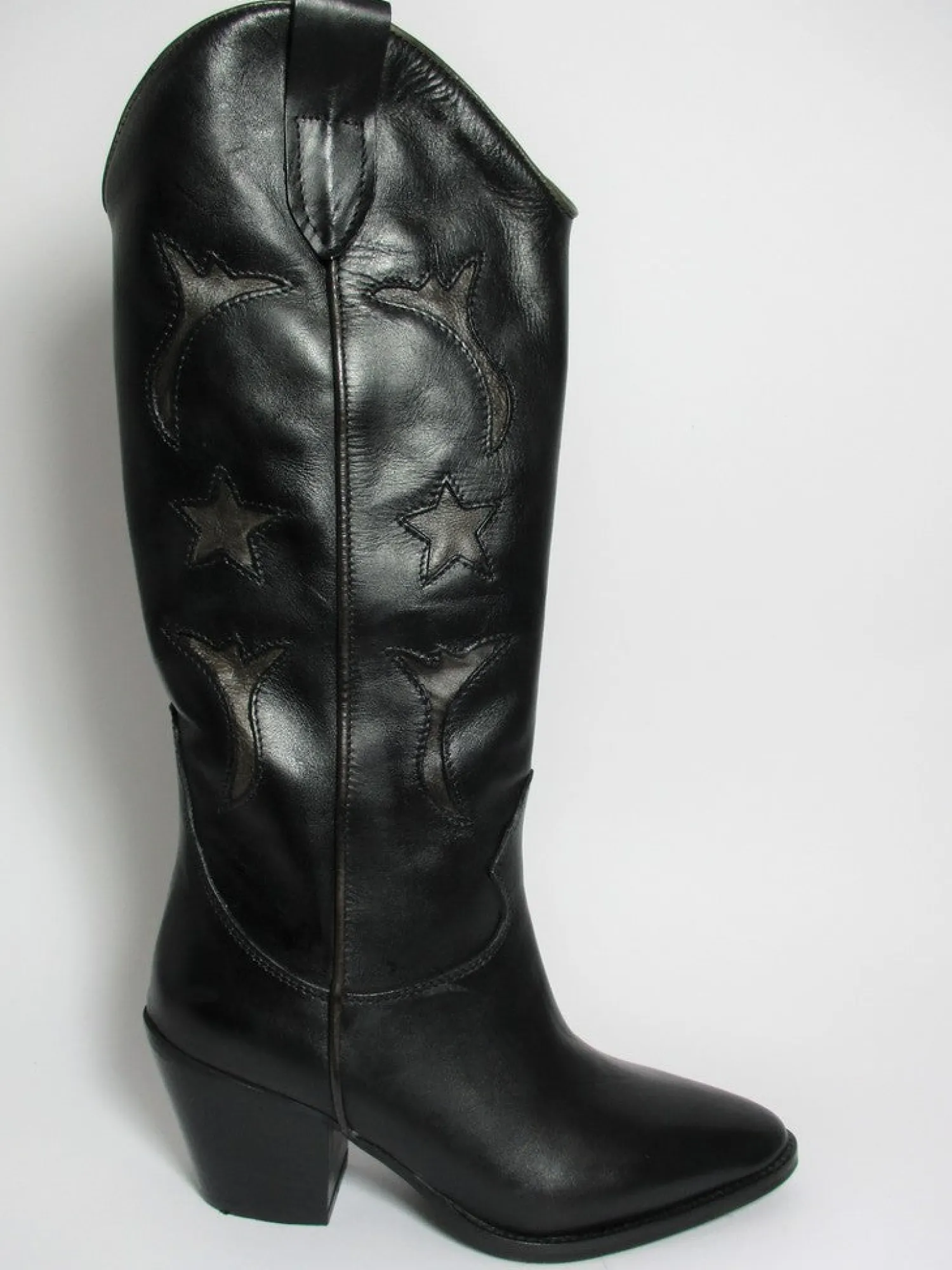 Stivale texano pelle donna 5471 nero<Niche Best