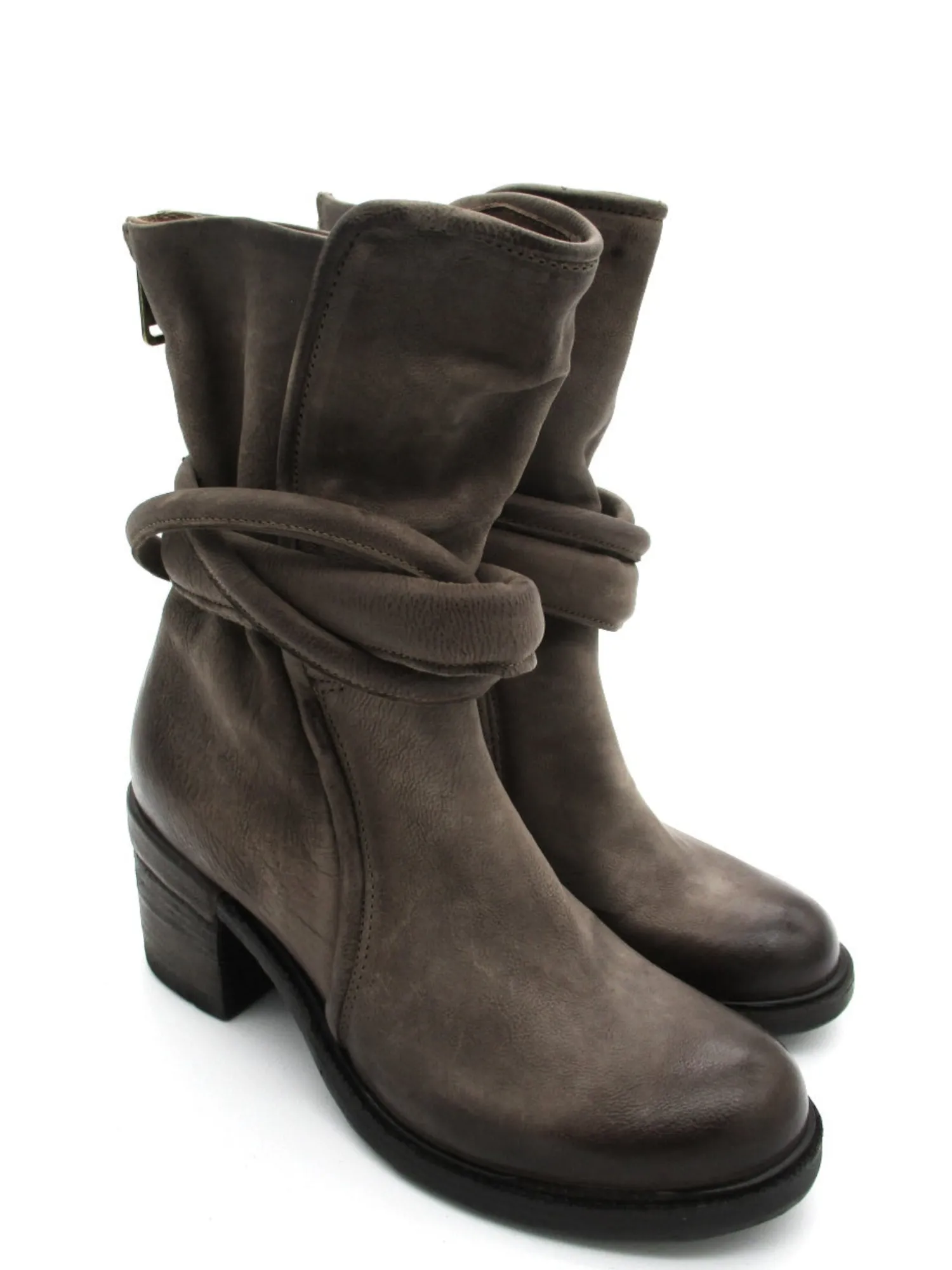 Stivaletto in pelle donna A24222 Fango<AS98 Sale