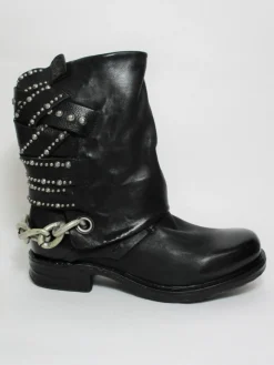 Stivaletto pelle donna A50202 Nero<As98 Discount