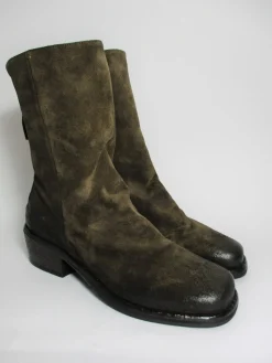 Tronchetto camoscio donna A4666 marrone<Strategia Discount