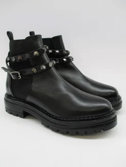 Tronchetto pelle donna 0021 nero<Albano Discount