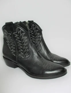 Tronchetto texano pelle donna K2040 nero<Niche Online