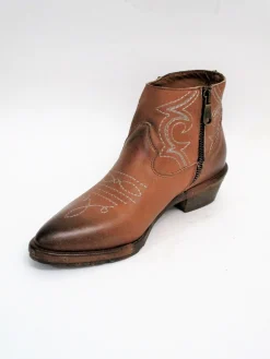 Tronchetto texano pelle donna RCA64F cuoio<Rep-Ko Fashion