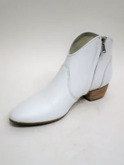 Tronchetto texano pelle donna VALERY 026 bianco<Valery Calzature Discount